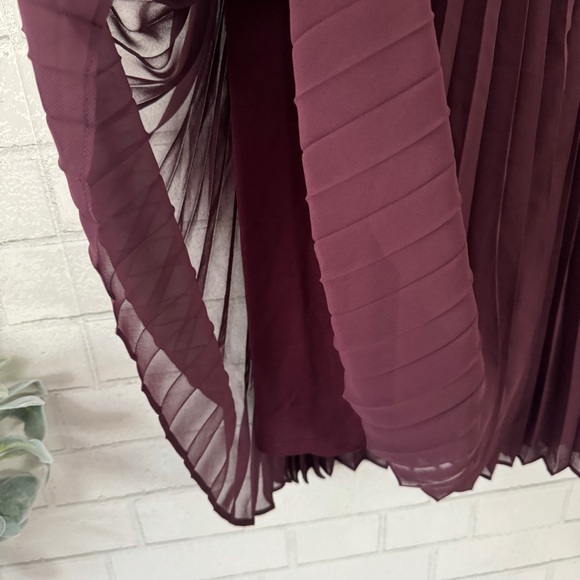LANE BRYANT Maroon Pleated Midi Skirt - Picture 6 of 6